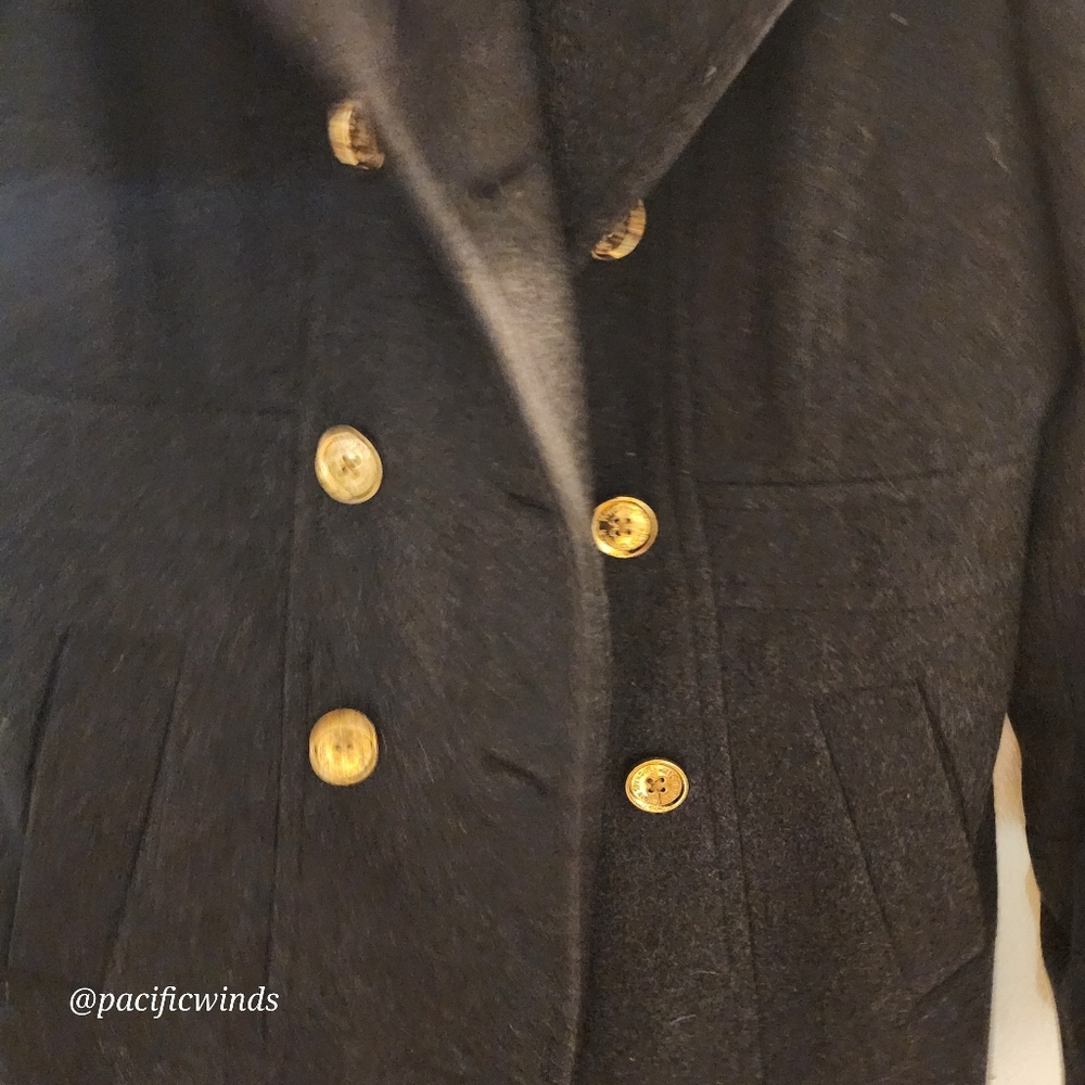 MICHAEL KORS NAVY BLUE WOOL PEA COAT LIKE NEW! SMALL - Picture 7 of 15